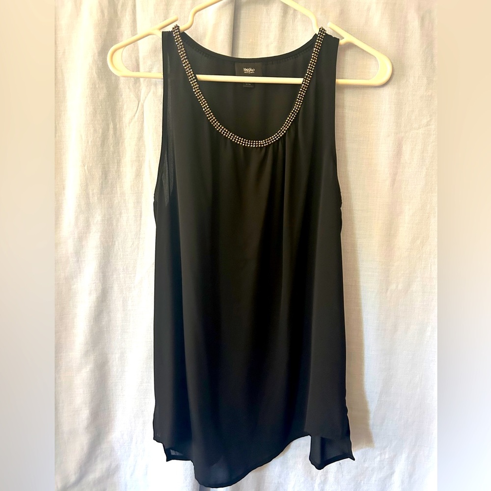 Mossimo Black Shear Rhinestone tank blouse